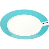 Тарелка «Пантон»;фарфор;D=200,H=15мм;белый,голуб.