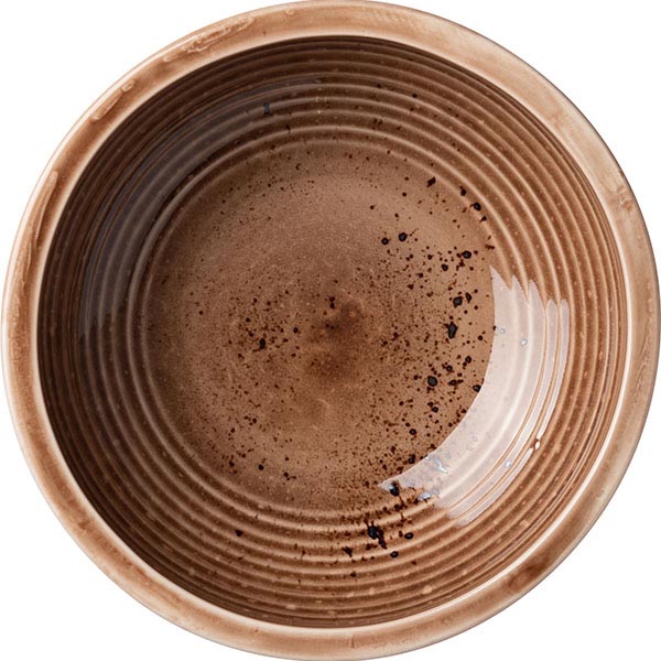 Тарелка глубокая «Маррон Реативо»;фарфор;1л;D=200,H=65мм;коричнев.,бежев.