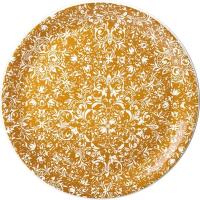 Тарелка «Инк» мелкая;фарфор;D=30,H=2см;коричнев.,белый