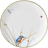 Тарелка «Рид»;кост.фарф.;D=21см;белый,золотой