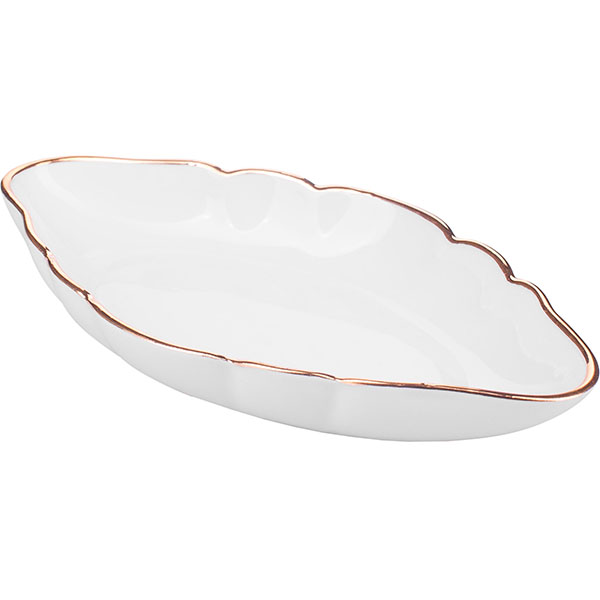 Селедочница;фарфор;,L=170,B=88мм;белый,золотой