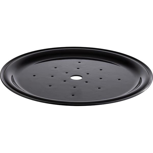 Поднос фуршетный «Фрида» с каплесборником;пластик;D=33,H=6см;черный,бежев.