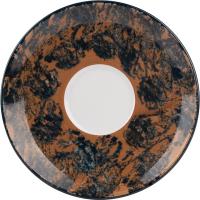 Блюдце «Аида» с декором;фарфор;D=16см;коричнев.