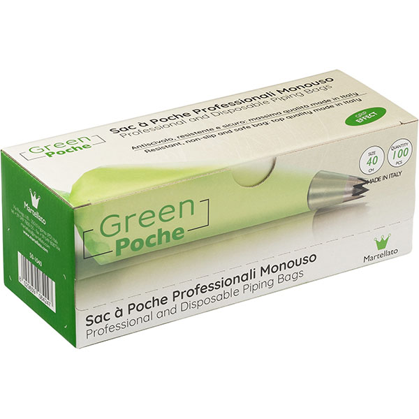Мешок кондитерский одноразовый 80микрон[100шт];полиэтилен;,L=40см;зелен.