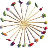 Шпажки для канапе «Фрукты»[50шт];дерево;,L=7см;разноцветн.