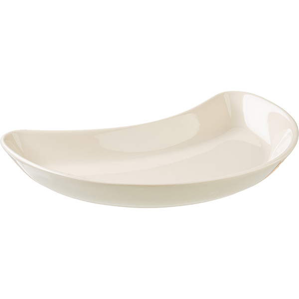 Блюдо «Айвори» полумесяц;фарфор;D=202,H=10,L=200,B=110мм;слон.кость