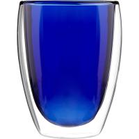 Бокал для горячих напитков «Проотель» двойные стенки;термост.стекло;350мл;D=85мм;синий