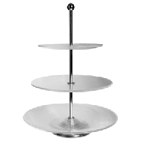 Этажерка д/фруктов 3-х ярусная «Клиа» d=22,27,32см;стекло;,H=42см;матовый,металлич.