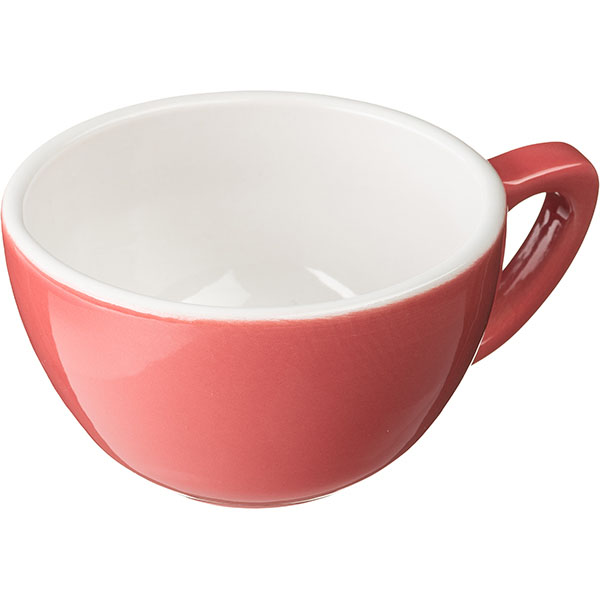 Чашка кофейная «Пур-Амор»;фарфор;300мл;D=110/60,H=65,L=140мм;кораллов.,белый