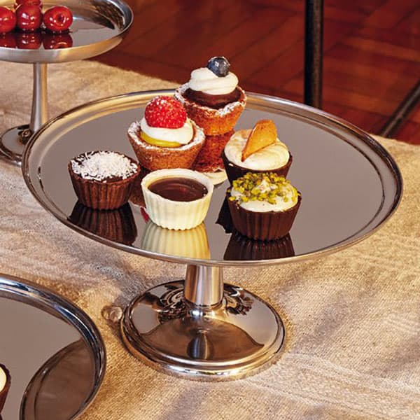 Подставка для торта «Элит»;сталь нерж.;D=22,H=11см;металлич.