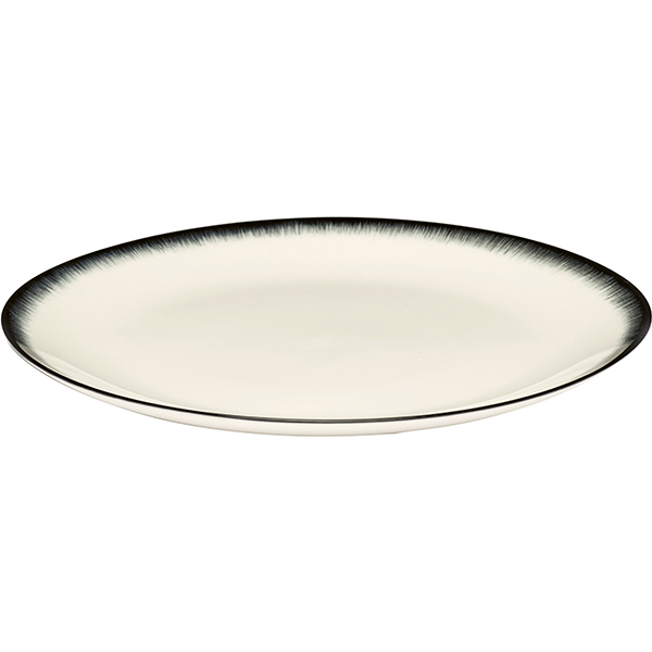 Тарелка «Де» №3;фарфор;D=280,H=21мм;кремов.,черный