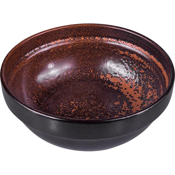 Тарелка глубокая «Млечный путь терракот»;фарфор;D=155,H=60мм;терракот,черный