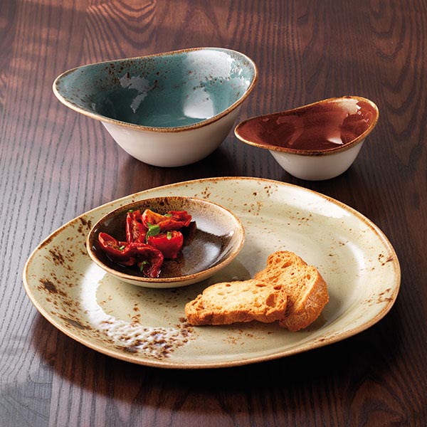 Тарелка пирожковая «Крафт Грин»;фарфор;D=155,H=20,L=155,B=130мм;зелен.