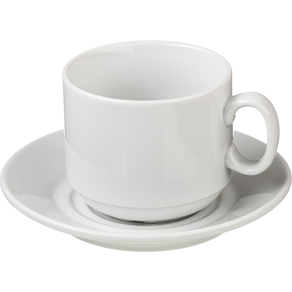 Чайная пара «Экспресс»;фарфор;220мл;D=75/143,H=75мм;белый