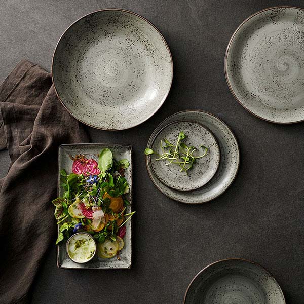 Тарелка «Урбан» мелкая;фарфор;D=25см;серый