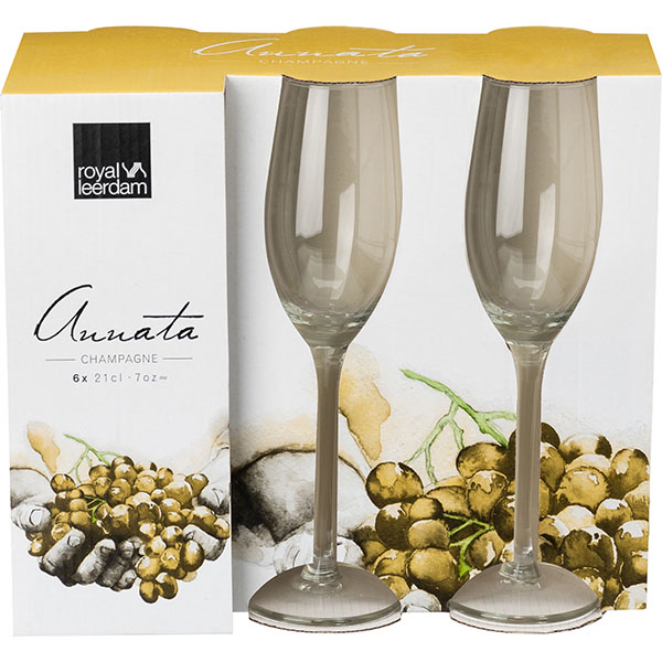 Бокал-флюте «Annata» набор[6шт];стекло;210мл;прозр.