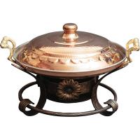 Набор для подачи саджа с крышкой;медь,металл;D=30,H=20,L=38см