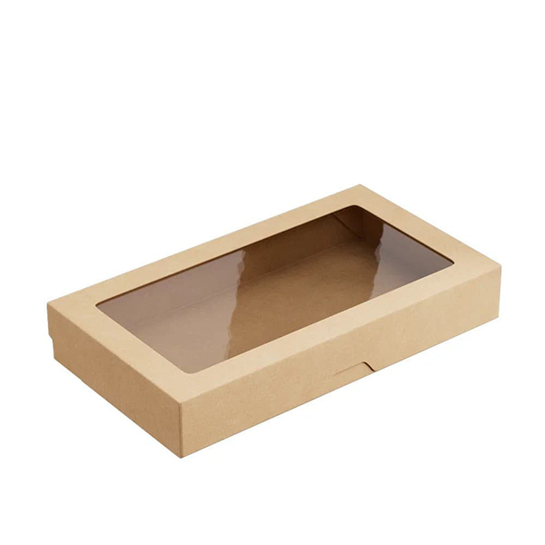Контейнер бумажный OneBox с крышкой;картон;1,45л;,H=4,L=26,B=15см;св.корич.