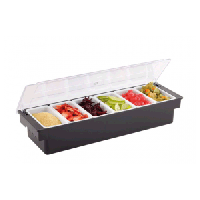 Контейнер для фруктов и приправ с крышкой 6 отделений;полипроп.,поликарбонат;,H=10,L=50,B=16см;черны