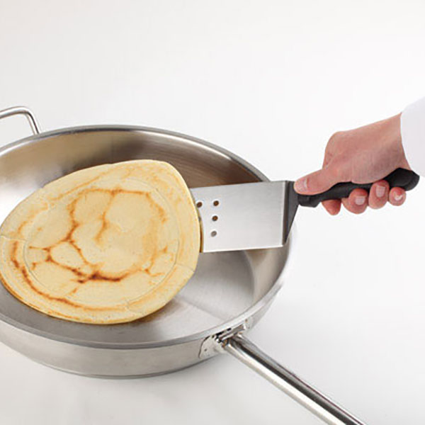 Лопатка кухонная перфорированная;металл,пластик;,H=37,5см;металлич.,черный