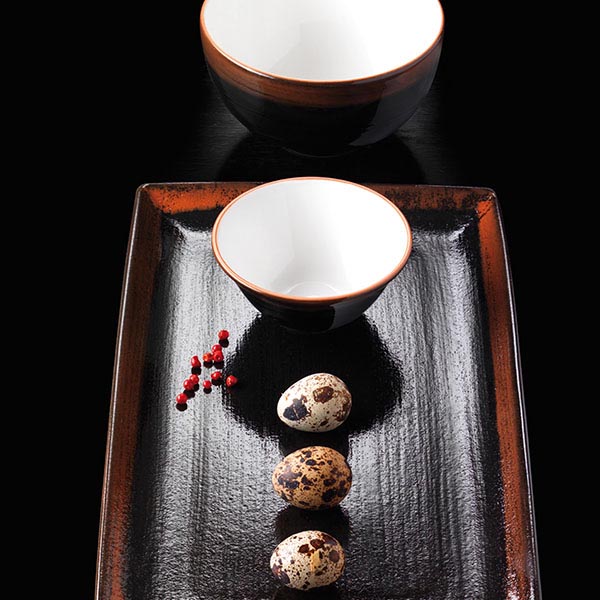 Салатник «Кото»;фарфор;0,75л;D=16,H=8см;черный,коричнев.