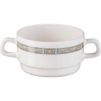 Чашка бульонная «Каррарэ»;стекло;320мл;D=100,H=55,L=150мм;бежев.,песочн.