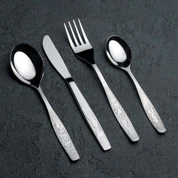 Набор столовых приборов «Непоседа» детский[4шт];сталь нерж.;серебрист.