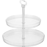 Этажерка 2-х ярусная д/десерта «Палладио» d=22/27см;стекло,пластик;,H=26см;прозр.