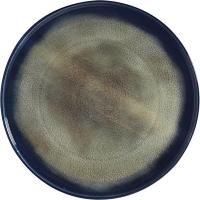 Тарелка «Нанокрем Дарк Блю» с бортом;фарфор;D=280,H=18мм;тем.син.,зелен.