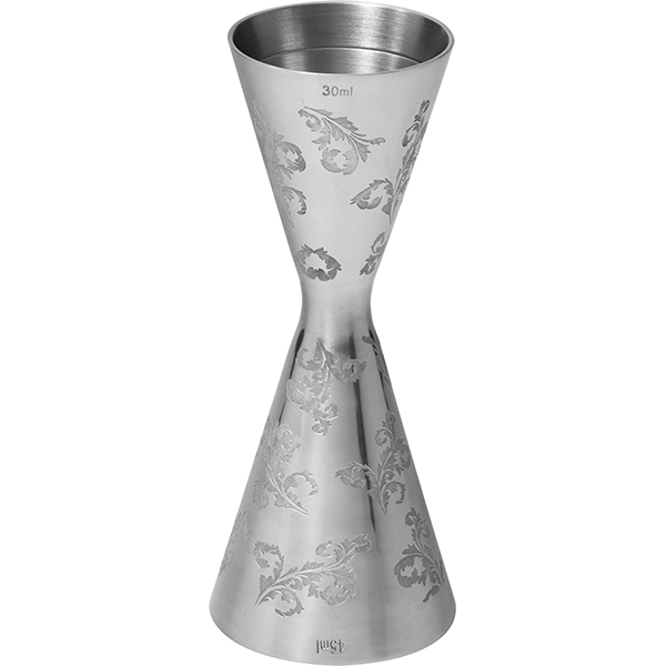 Джиггер «Пробар Премиум Мотиво» 30/45 мл с орнаментом;сталь нерж.;D=49/41,H=118мм;серебрист.