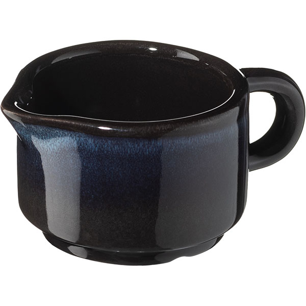 Сливочник «Пати»;фарфор;50мл;D=65,H=40мм;серый,синий