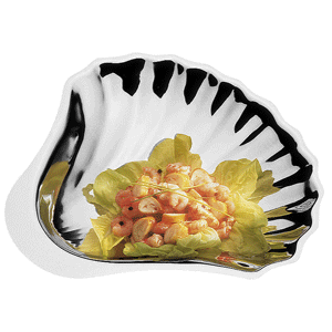 Блюдо сервировочное ракушка;сталь нерж.;,H=5,L=35,B=34см;металлич.