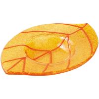 Подсвечник «Лиф»;стекло;D=45,H=12,L=120,B=85мм;янтарн.