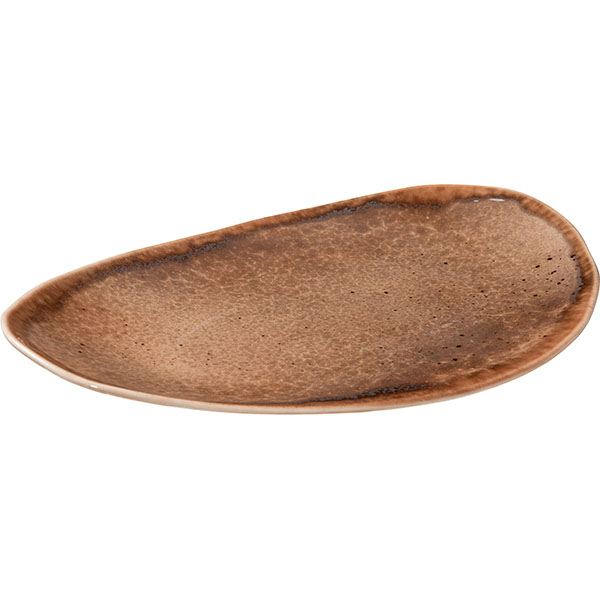 Блюдо «Маррон Реативо»;фарфор;,H=45,L=370,B=250мм;коричнев.,бежев.