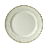Тарелка «Антуанетт» мелкая;фарфор;D=165,H=18мм;белый,олив.