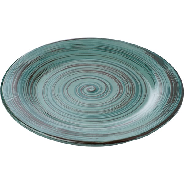 Тарелка «Трамонтано»;фарфор;D=26см;малахит.,тем.корич.