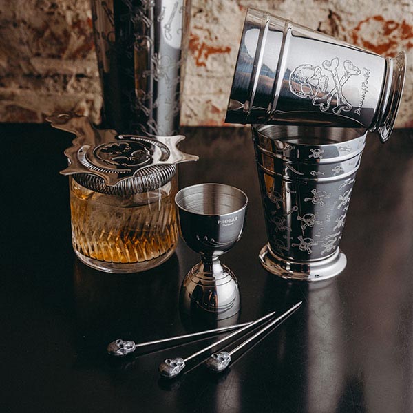 Украшения для коктейлей «Оникс» на шпажках в форме черепа;сталь нерж.;,L=11,2см;металлич.