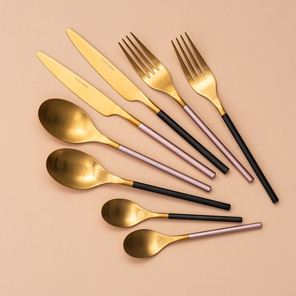 Вилка столовая «Дистрикт Пинк Голд Мэтт»;сталь нерж.;,L=200,B=26мм;золотой,розов.