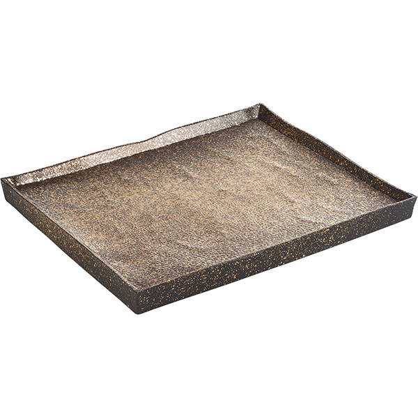 Блюдо «Сольстис Космос Голд» прямоугольное;керамика;,H=15,L=210,B=175мм;черный,золотой