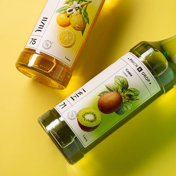 Сироп «Киви» Pinch&Drop;стекло;1л;D=85,H=330мм;зелен.