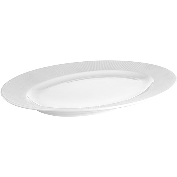 Блюдо «Жансан» овальное;фарфор;,H=18,L=290,B=220мм;белый