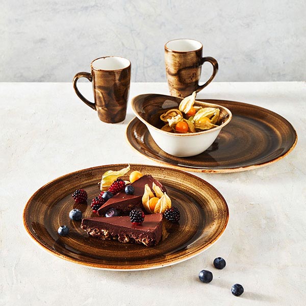 Тарелка «Крафт Браун» мелкая;фарфор;D=25,H=2см;коричнев.