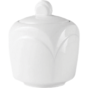 Сахарница с крышкой «Бьянко»;фарфор;240мл;,H=85,L=70,B=70мм;белый
