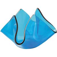 Подсвечник «Флауэ»;стекло;D=50,H=72,B=122мм;голуб.