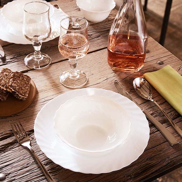 Салатник «Трианон»;стекло;300мл;D=125,H=55мм;белый