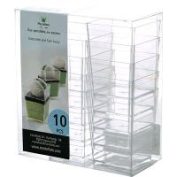 Креманка квадратная набор[10шт];полистир.пищ.;175мл;,H=80,L=55,B=55мм;прозр.