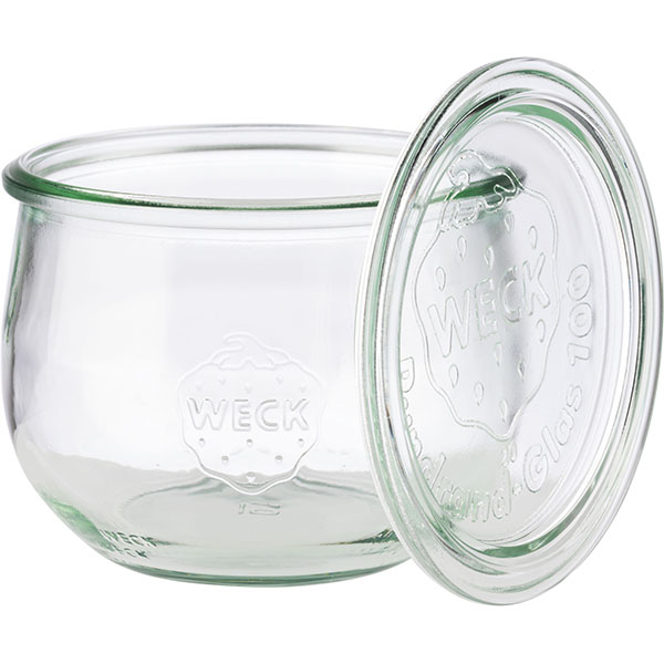 Банка для подачи «Вэк» с крышкой;стекло;0,58л;D=11,H=9см