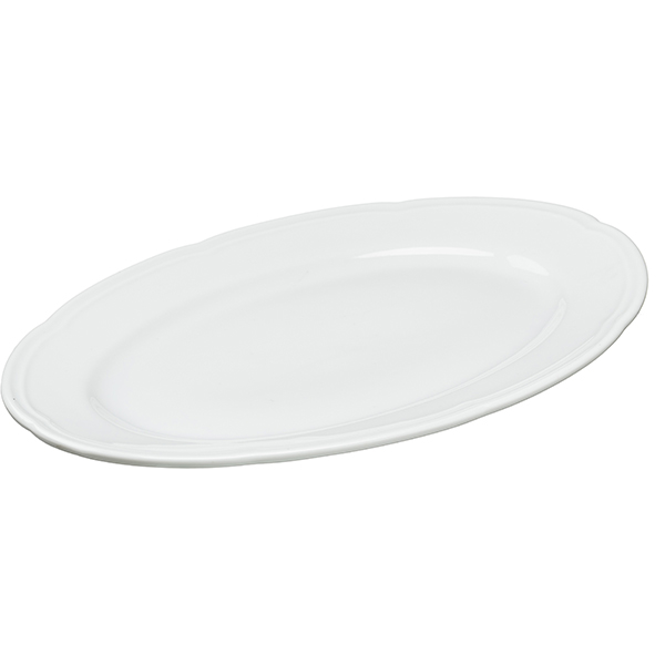 Блюдо «Увертюра» овальное;фарфор;,H=3,L=32,B=22см;белый