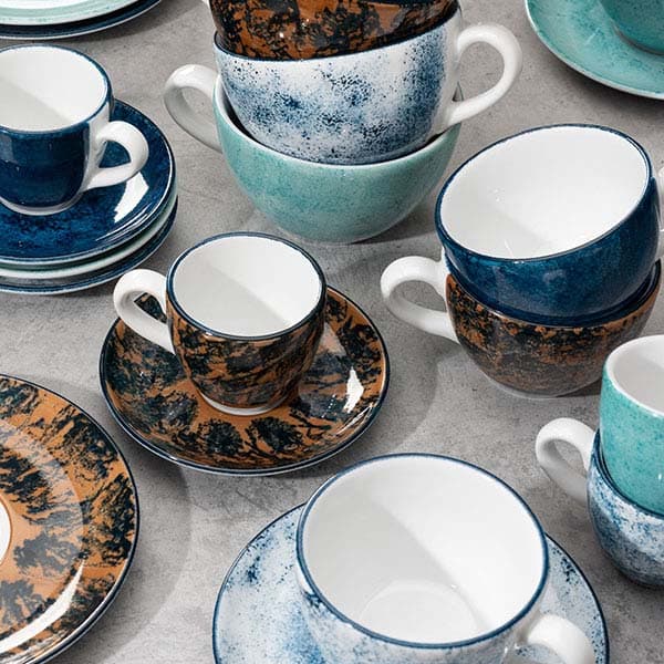 Блюдце «Аида» с декором;фарфор;D=12см;коричнев.