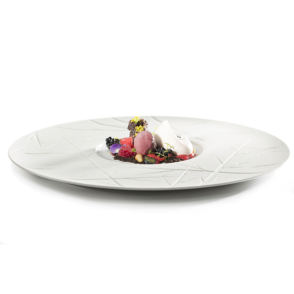 Тарелка мелкая с широким бортом;фарфор;D=33см;белый